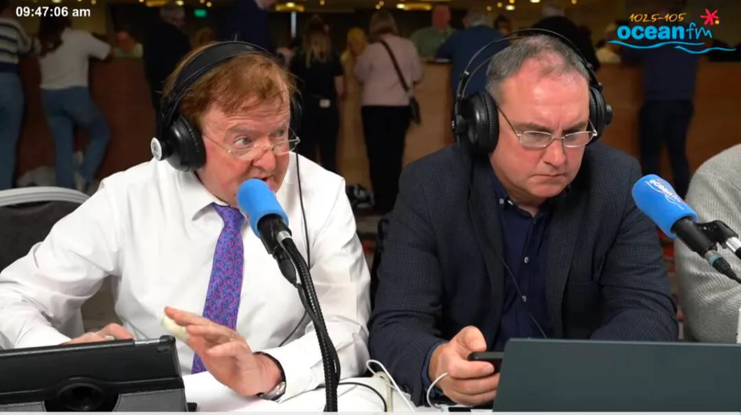 Two politicians talking on the radio