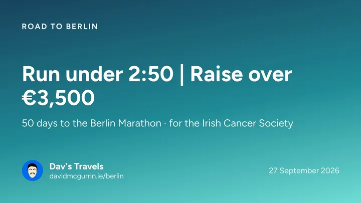 Run under 2:50, raise over €3,500: 50 days to the Berlin Marathon, for the Irish Cancer Society