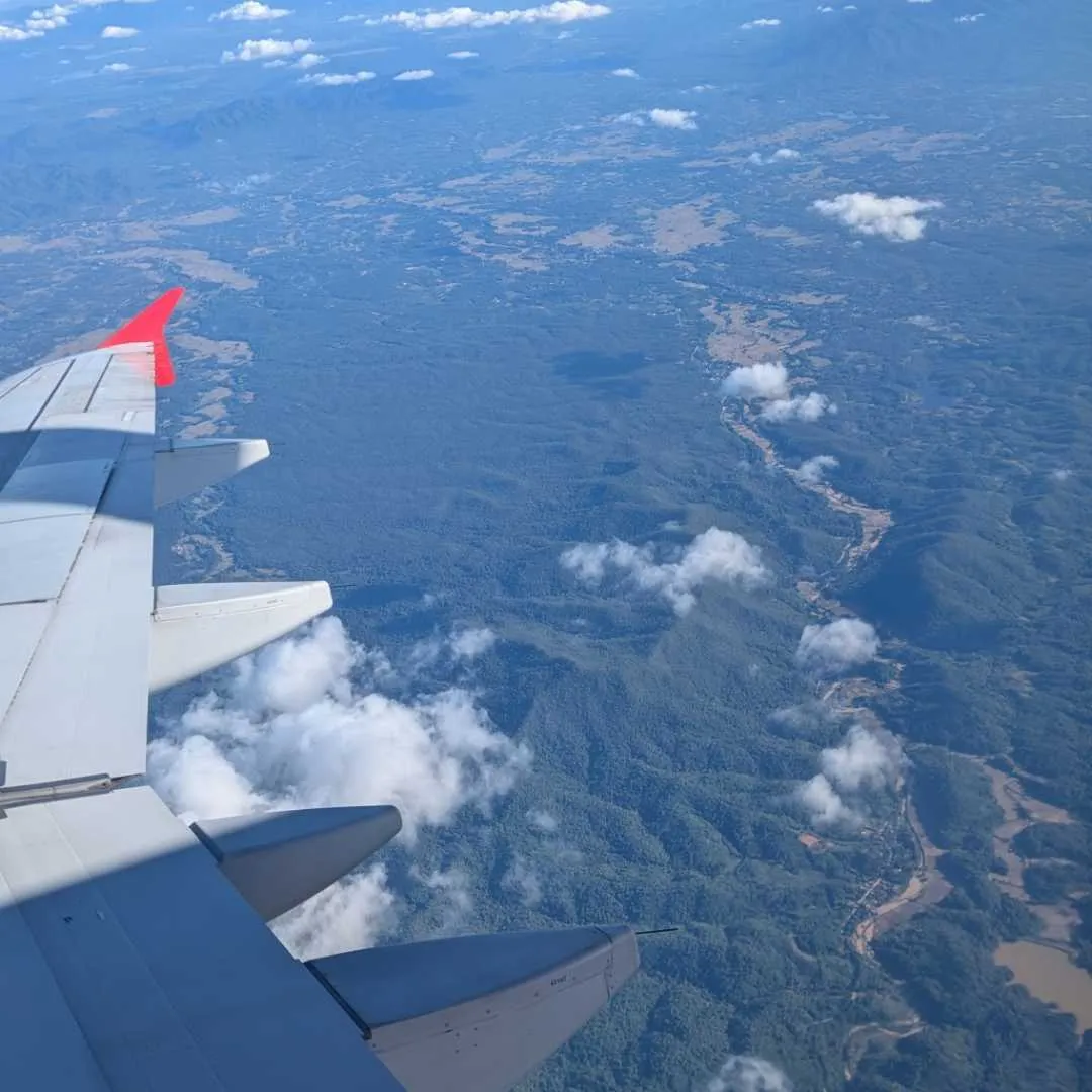 A view of the ground from an aeroplane