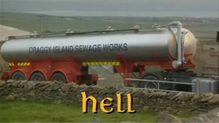 The opening scene from Father Ted episode Helll