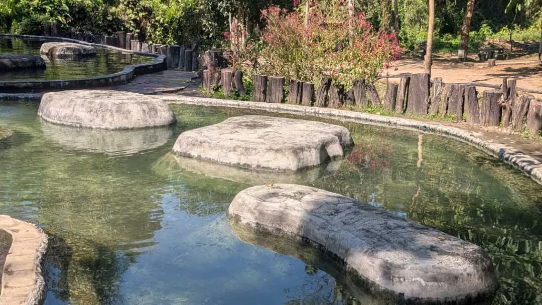 A pool of water at a hot spring