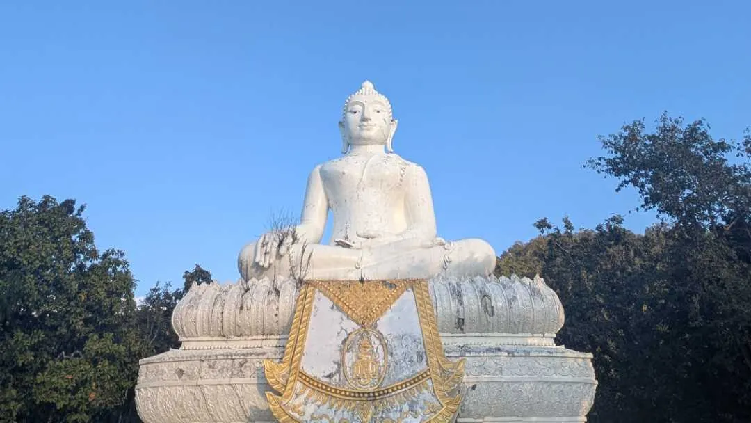 The White Buddha statue on a mountain