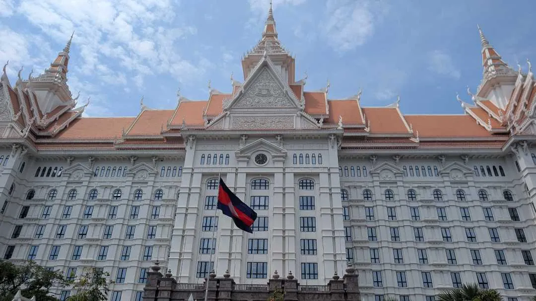 A front-on picture of the Ministry of the Interior building in Phnom Penh