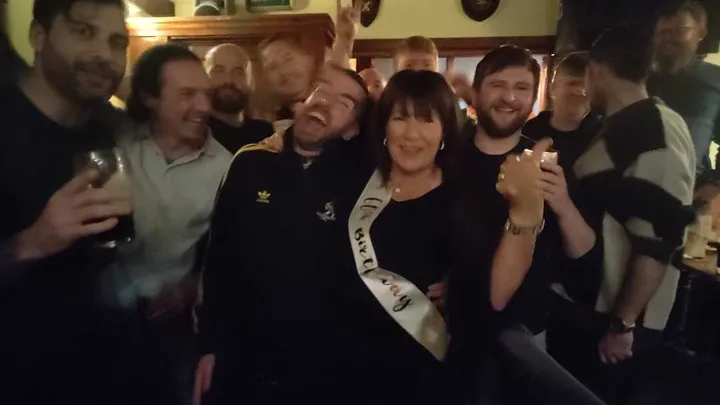 Group photo in McLaughlin's Bar
