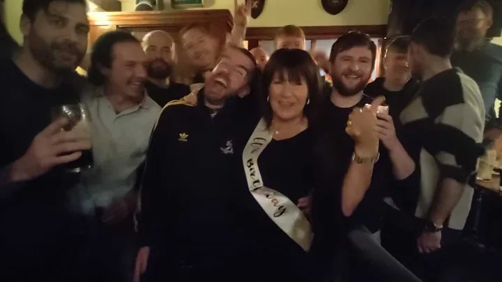 Group photo in McLaughlin's Bar